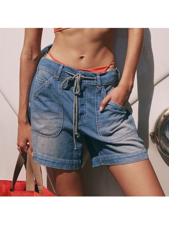 Free People Pants - NWT Free People Second Chances Low-Slung Jean Shorts Blue Small